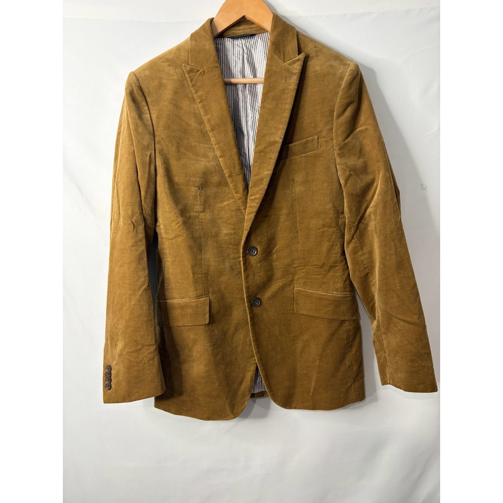 Banana Republic Mens 38 Corduroy Blazer Duca Visconti Tan Camel Brown Peak Lapel
